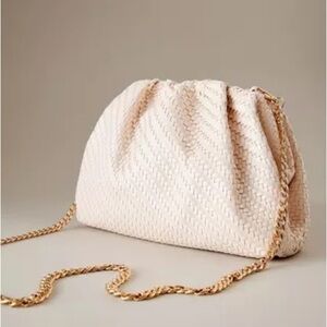 Anthropologie Frankie Woven Clutch, Ivory